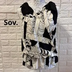 Sov. ソブ モノクロ ブラウス キャミソール カシュクール ペプラムのサムネイル