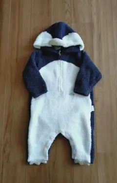 ジェラートピケ　もこもこカバーオール　ペンギン　70-80サイズ