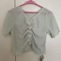 Kastane フロントシャーリング半袖tee ライムグリーン