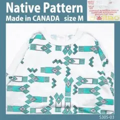 【激レア】ネイティブ柄スウェット　カナダ製M◆古着ビンテージミッドセンチュリー柄