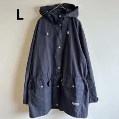 6237マックレガー【L】紺モッズコート　フード　ミドル丈ジャケット　春秋　古着