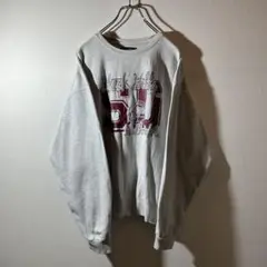 90s vintage カレッジロゴスウェット グレー サイズL