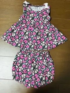 ベビー服　キッズ服　セットアップ　90 花柄　春　夏　ワンピース　パンツ　美品