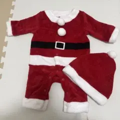 ベビーサンタ　ロンパース　サンタコス（帽子付き）2点セット サイズ60〜70㎝
