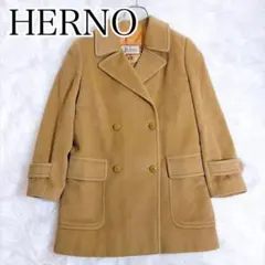 ヘルノ　ヴィンテージ　スカーフ柄 ダブルブレストコート　カシミヤ混　裏地シルクのサムネイル