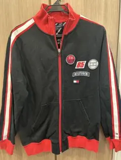 TOMMY HILFIGER ジップアップ トレーナー 黒/赤