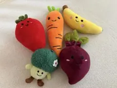 ペット用 犬猫用 野菜人形 果物人形 ぬいぐるみ 5個セット 小動物用 ままごと