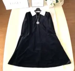 FOXEY フリージアワンピース　38 黒　白襟ワンピ　フォクシー FOXEY フリージアワンピース 38 黒 白襟ワンピ フォクシー 近年