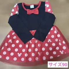 Disney baby ドット柄ワンピース 90cm ミニーちゃん