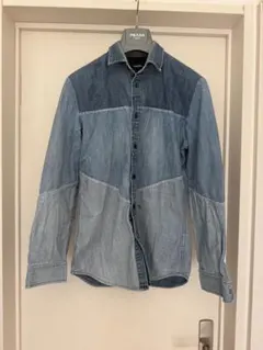 Diesel デニムパッチワーク長袖シャツ