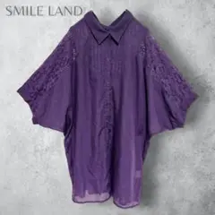 【SMILE LAND スマイルランド】　肩レースドルマンスリーブシャツ　4L