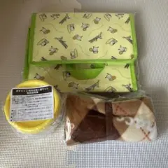 ポチャッコ　クーラーバッグ　保存容器2個セット　ブランケット