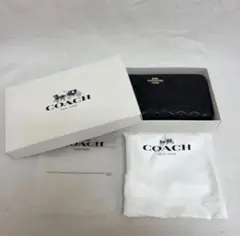 0303B1106 COACHコーチ 黒 レザー 長財布 F53834 0001