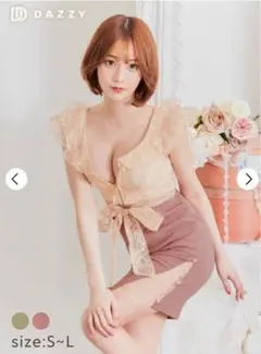 DAZZY レースリボンナイトドレス M