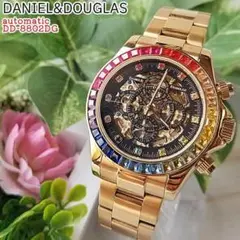 【未使用級】定価38.5万 ダニエル&ダグラス 腕時計 自動巻 レインボー
