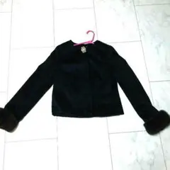 INGNIネイビーラビットファーコート