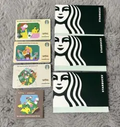 スターバックス スタバカード　ポケモン　ピカチュウ　未削り3枚 ステッカー付