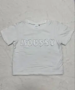 MOUSSY ホワイト ロゴTシャツ 半袖