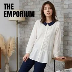 THE EMPORIUM 襟付き チェック柄 ブラウス シャツ 長袖 トップスのサムネイル