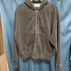 soerte パーカー　ダブルジップ　グレー