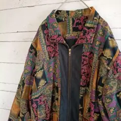 着物×古着デニム】デニムジャケット 着物リメイク 緑花柄 - メルカリ