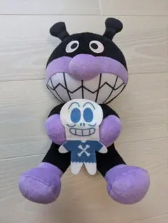 美品☆バイキンマン 中サイズ アンパンマン ぬいぐるみ