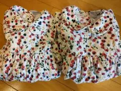 2枚セット　PETIT BATEAU 花柄ベビーワンピース 18m　81cm