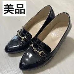 【美品】ロペピクニックハルタヒール ローファービット パンプス23.0㎝エナメルのサムネイル