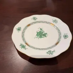 未使用品 ヘレンド アポニーグリーン リーフディッシュ 約20×17