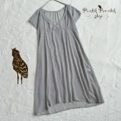 【ルクールブラン】　チュニック　ワンピース　シフォン　半袖　重ね着　透け感