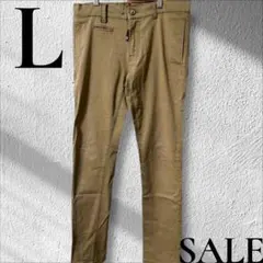 「即日発送」L ZARA MANベージュ スリムフィット カーゴワイドチノパン