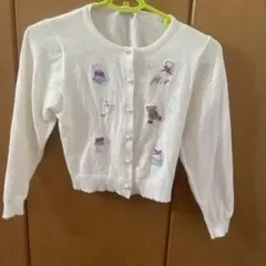 mezzo piano 刺繍カーディガン ホワイト