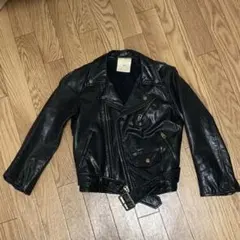 ビューティフルピープル ブラックレザーダブルライダースジャケット 130