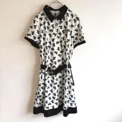6589 【美品】エフィカス ゴルフワンピース ベルトペイズリー柄総柄 半袖のサムネイル