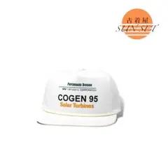 90s 米国製 ビンテージ トラッカー キャップ 企業 プリント ロープ付 白