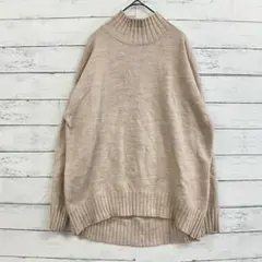 GU ニット セーター ベージュ ハイネック M オーバーサイズ 大人 綺麗め✨