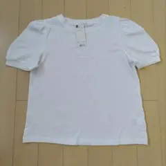 GU ホワイト パフスリーブ Tシャツ 半袖 白 S