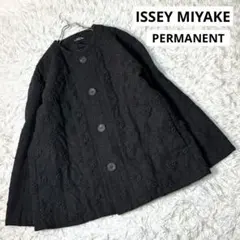 ISSEY MIYAKE ブラック ノーカラージャケット　刺繍デザイン　Mサイズ 2025年最新】ISSEY MIYAKE 季節感：秋 レディース ノーカラー