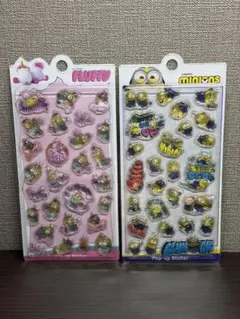 4/25値下！ミニオンズ 立体シール2枚セット(ユニバーサルスタジオシンガポール