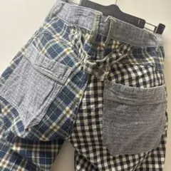 最終価格❣️キューブシュガー❣️麻入り❣️シンチバック❣️チェック柄❣️パンツ❣️のサムネイル