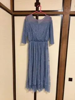 オケージョン　ブルーレースドレス