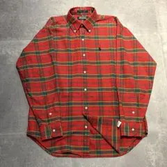 Polo by Ralph Lauren 赤緑チェック 長袖シャツ L 90's