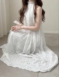 新品未使用❤ ollun flower lace cami setdress - メルカリ