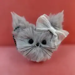モールドールグレー猫ぬいぐるみチャーム