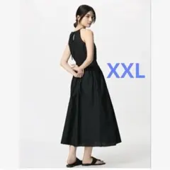 完売 新品 ユニクロ ホルターネック ワンピース ノースリーブ 黒 XXL