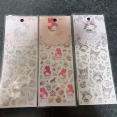 サンリオ　ふち箔　クリアシール　たけいみき　３点セット　キティ　マイメロ　クロミ
