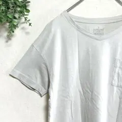 無印良品薄めグレー Vネック Tシャツ Sサイズ　ユニセックス　コットンポケット