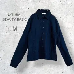 【ナチュラルビューティーベーシック】　シアー　長袖シャツ　ドット　透け感　黒