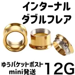 인터널 더블 플레어 바디 귀걸이 12g 골드