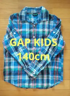 美品★GapKids★ギャップキッズ★長袖シャツ★140★チェック柄★コットン